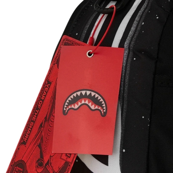 Factory Sealed Sprayground Black White on the Flipside Shark Backpack - Picture 10 of 14